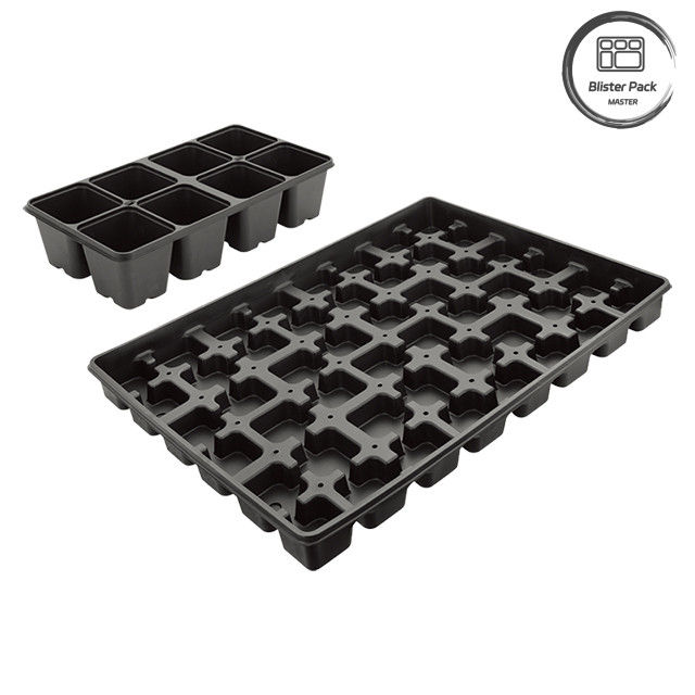 128 셀 PS 식물 보육소용 플라스틱 심기 트레이 0.8mm ~ 1.0mm 두께 식물 발식 트레이