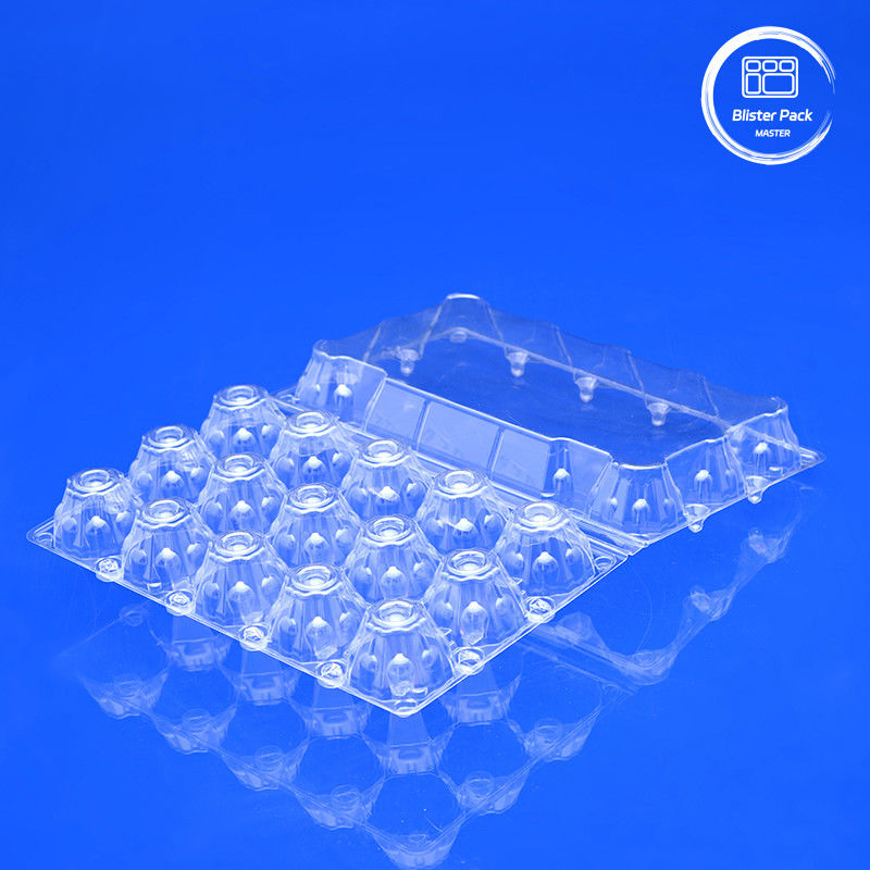 15 슬롯 맑은 일회용 플라스틱 달걀 블러스터 트레이 커스텀 디자인 0.25mm~1.0mm 두께