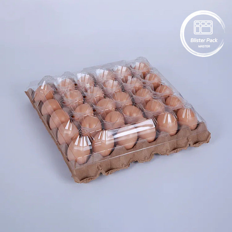 PET 플라스틱 달걀 트레이 포장 30 구멍 S / M / L 크기의 카튼과 종이 바닥