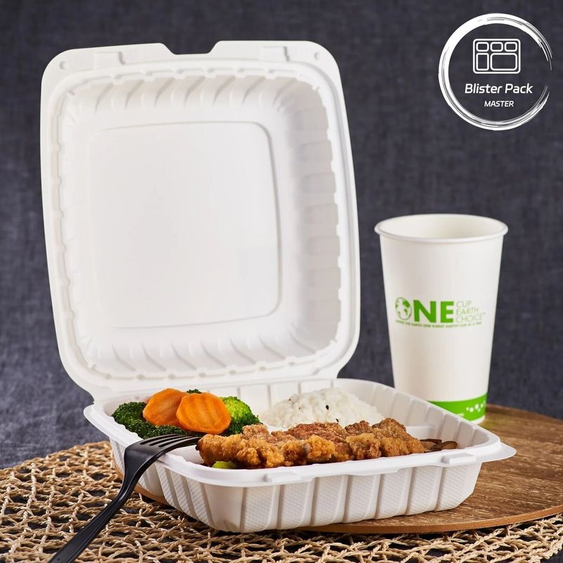 3 칸 테르모포밍 플라스틱 가져가기 컨테이너 광장 패스트 푸드 / 뜨거운 식사