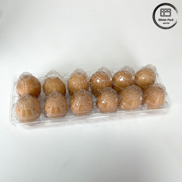 12 카운트 재사용 치킨 에그 플라스틱 블러스터 트레이 저장 및 운송을위한 열형 트레이