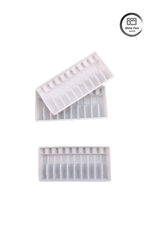 사용자 지정 진공형 플라스틱 앰풀 트레이, 백색 의약품 병 10ml 병용 블러스터 포장