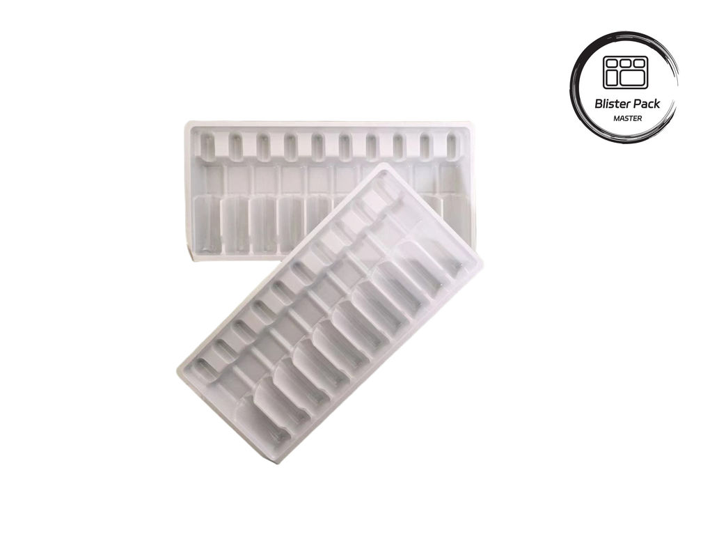 사용자 지정 진공형 플라스틱 앰풀 트레이, 백색 의약품 병 10ml 병용 블러스터 포장