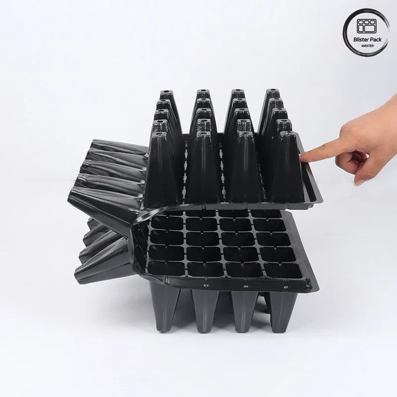 소매 50 Deep Cell Tree Seedling Tray, Nursery 및 정원 심기에 대한 내구성 있는 플라스틱 씨앗 싹트기 트레이